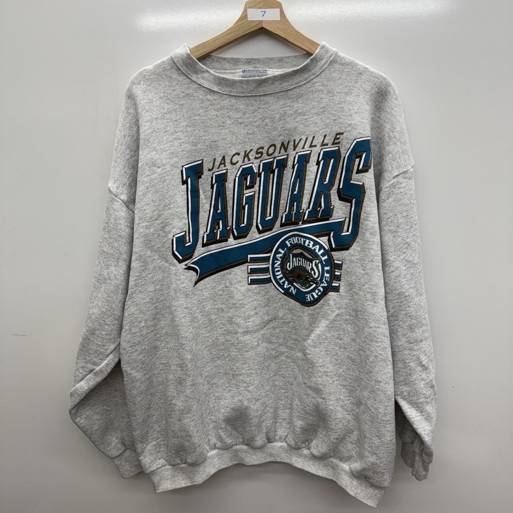Vintage Jacksonville Jaguars Sweatshirt Mens Large Grey Pullover NFL Football